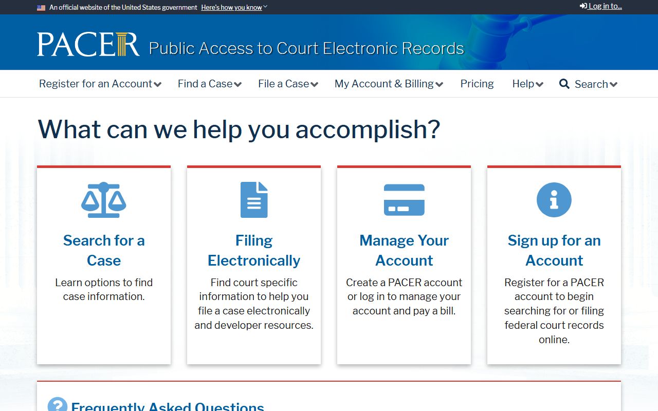 PACER federal court records portal for Weber County criminal cases