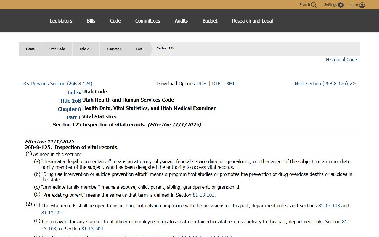 Utah vital records statute for Weber County marriage record access