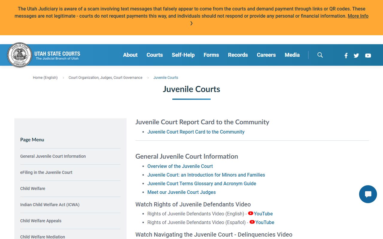 Utah Juvenile Courts overview related to Weber County guardianship records