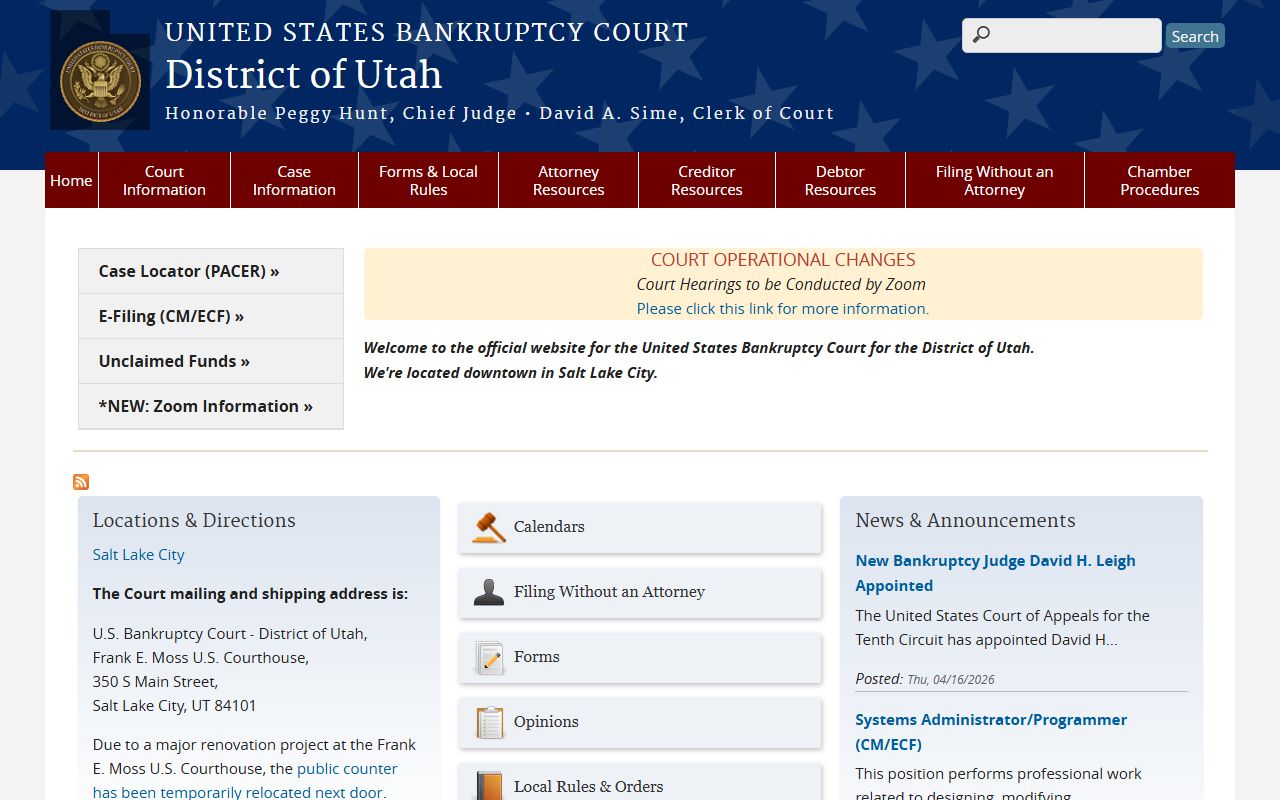 U.S. Bankruptcy Court for the District of Utah for Weber County federal records